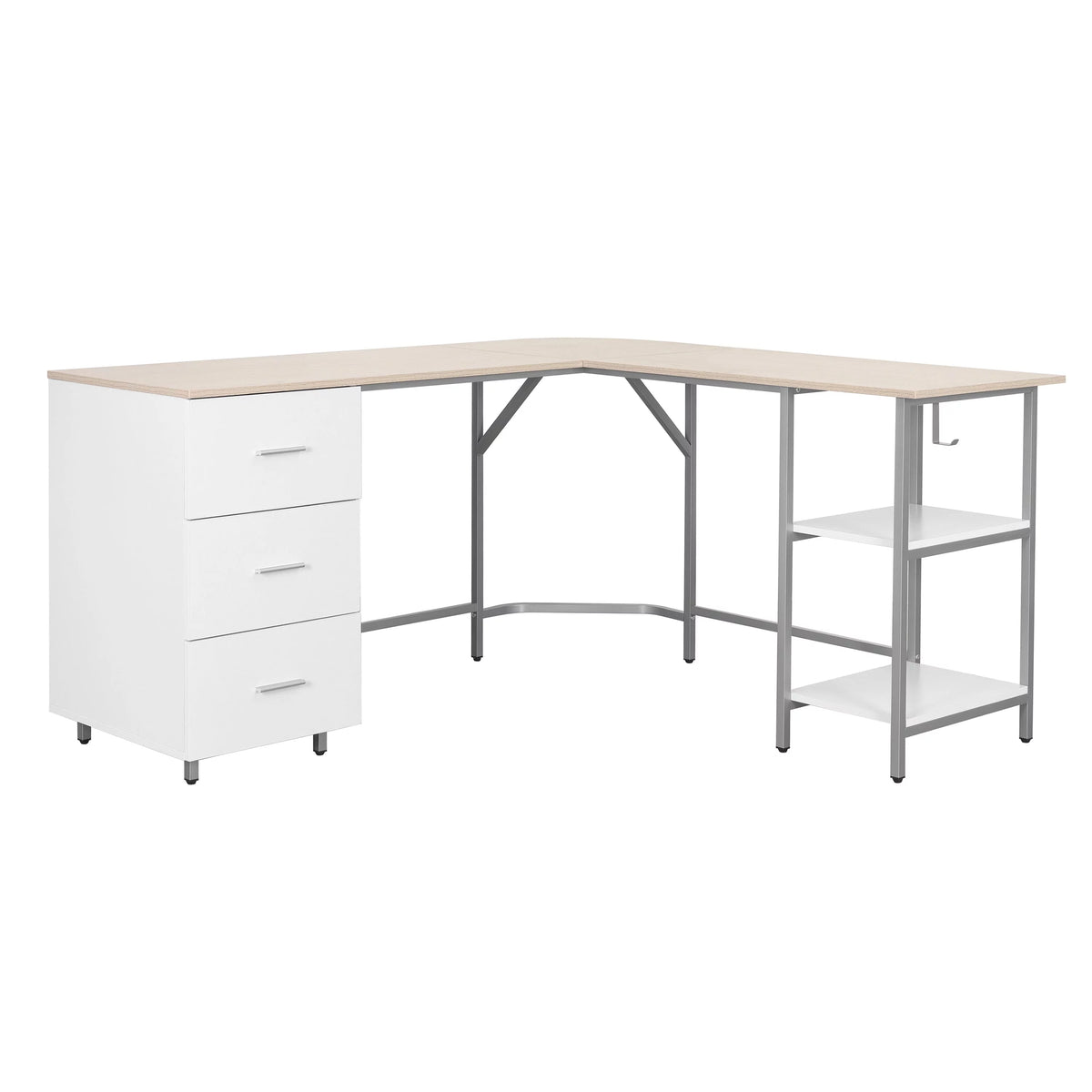L-Shape Home Office Desk with Storage F2786