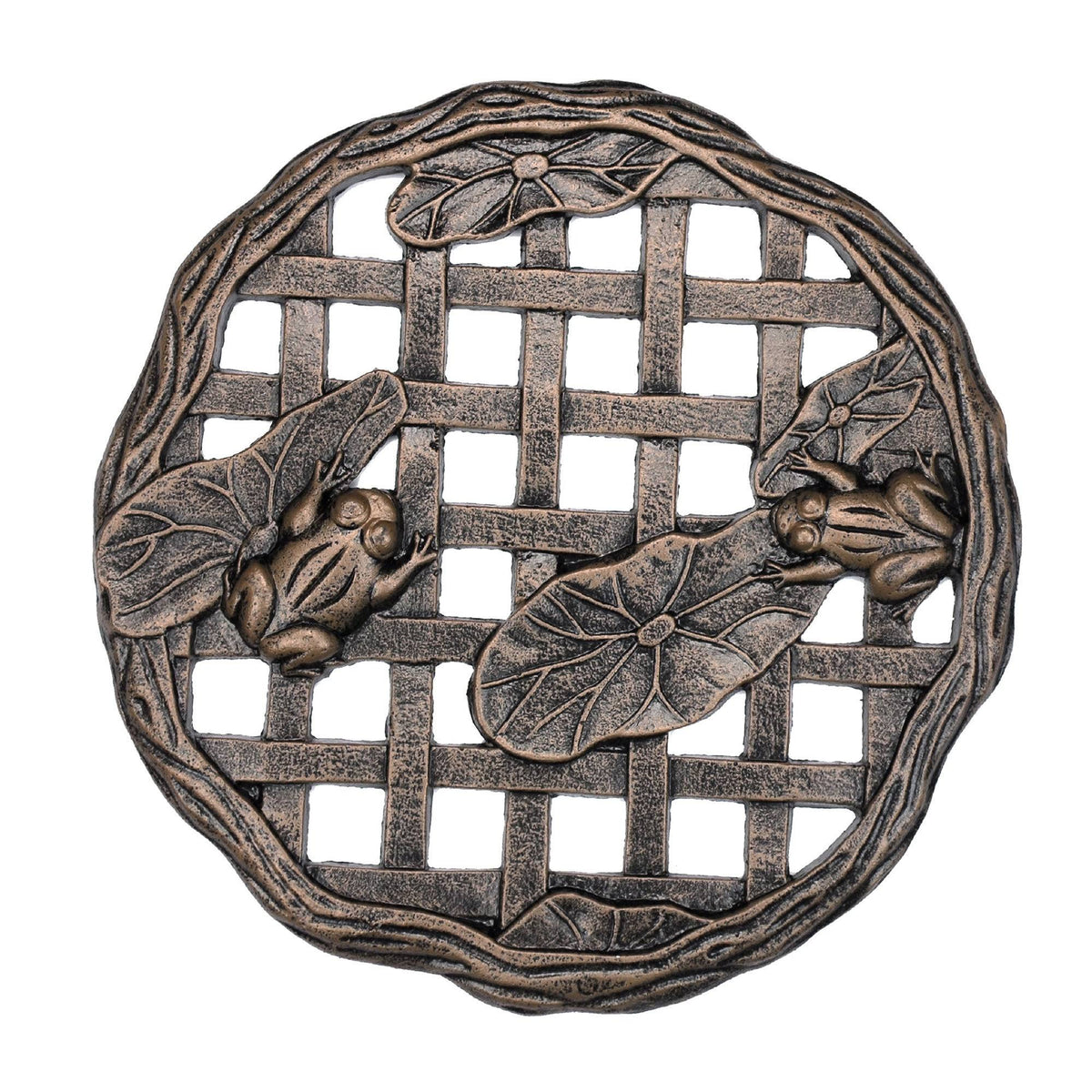 Brown/Black Cast Aluminum Frog Stepping Stone G4286