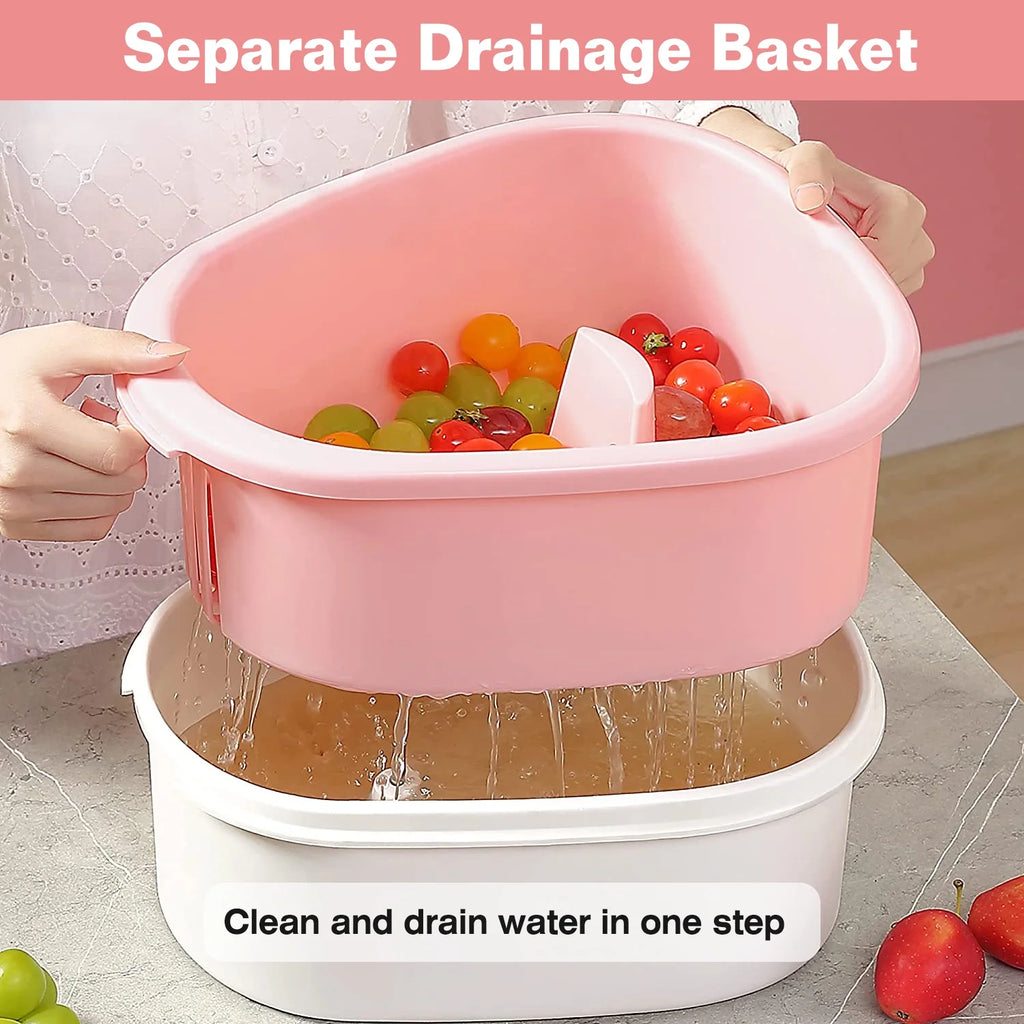 Pink Fruit Vegetable Washing Spinner with Bowl E659
