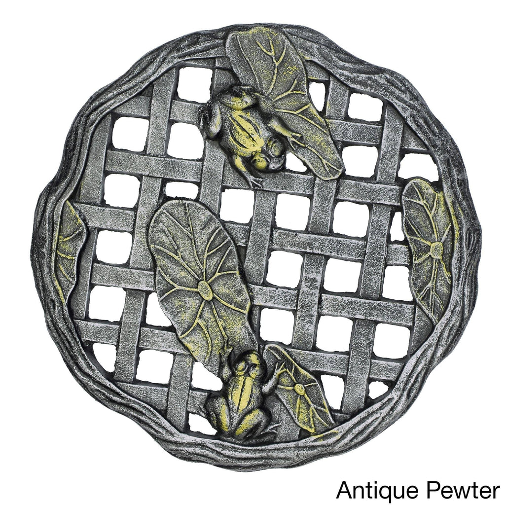 Brown/Black Cast Aluminum Frog Stepping Stone G4286