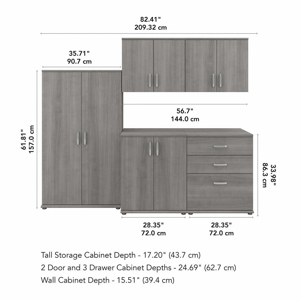 5 Piece Modular Garage Storage Set in Platinum Gray N319773