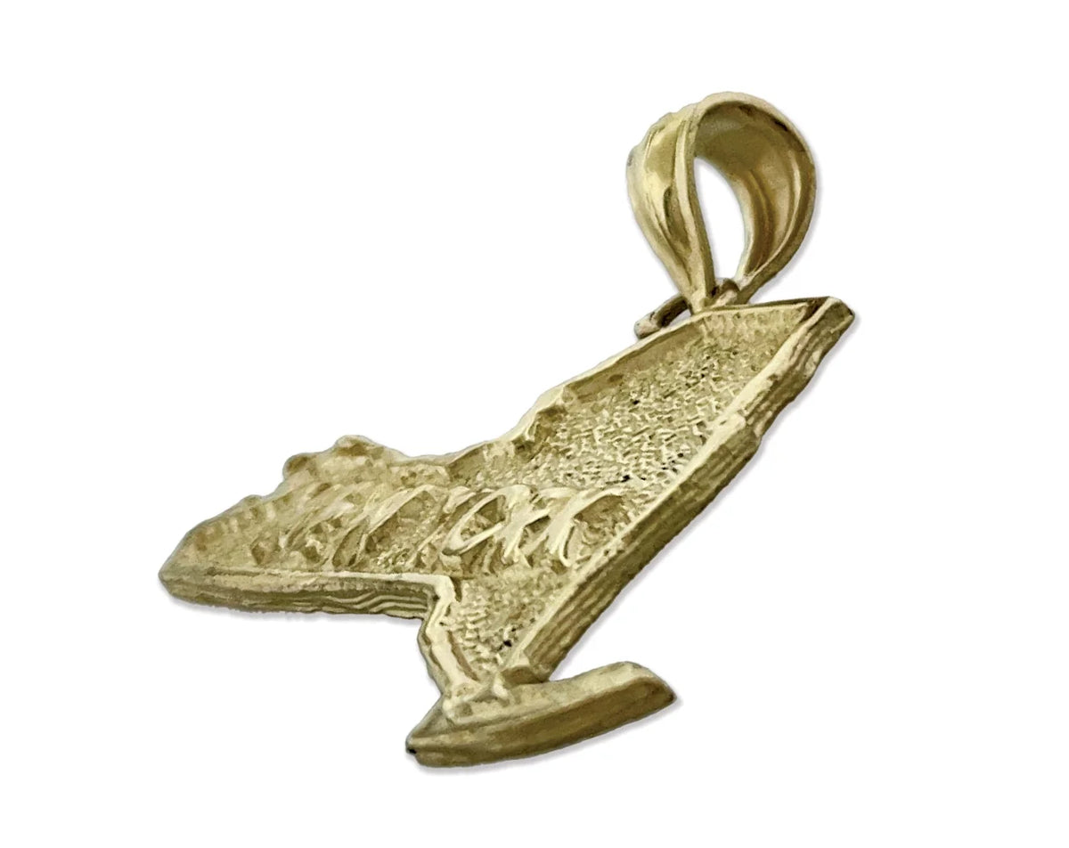 14K Gold New York State Map Pendant A561