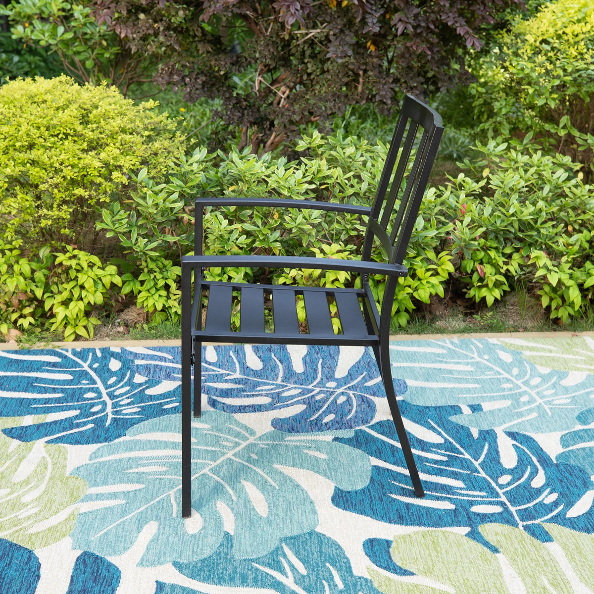 Black Steel 7-Piece Outdoor Dining Set S35908