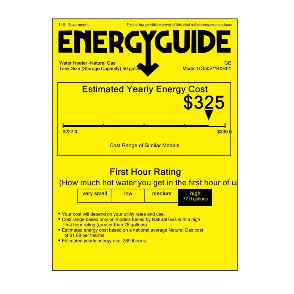 50 Gallon Natural Gas Water Heater E350